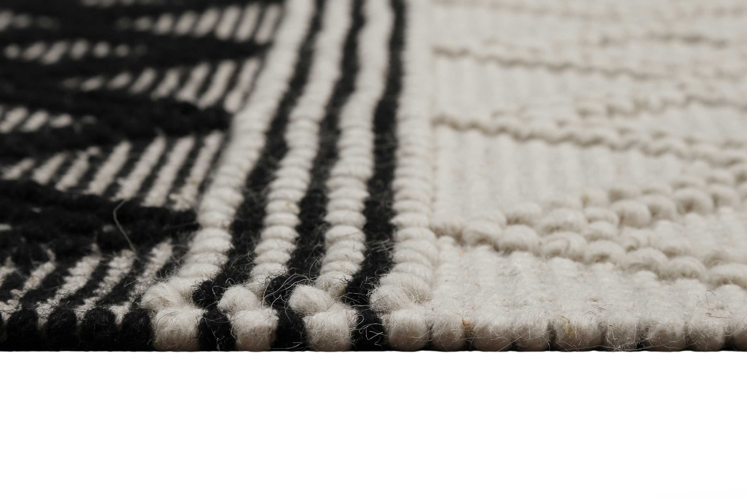 Esprit Teppich handgewebt Weiß Schwarz aus Wolle » Cara « - Ansicht 4