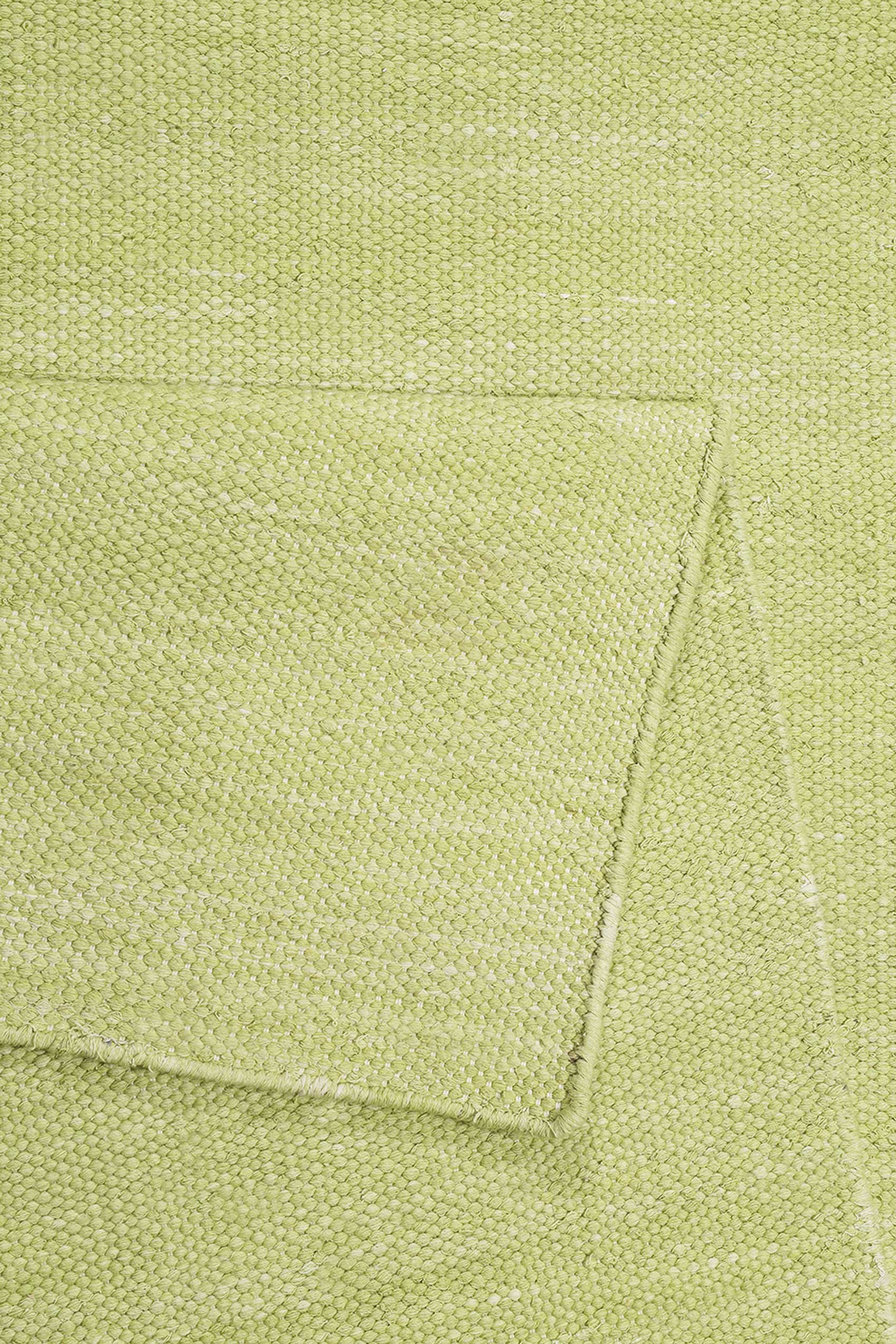 Esprit Kurzflor Teppich Grün aus Outlet- Teppiche » Kelim Rainbow Baumwolle « –