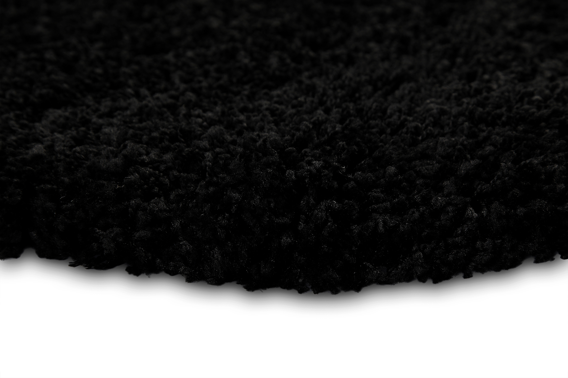 Hochflor Teppich Rund Schwarz 