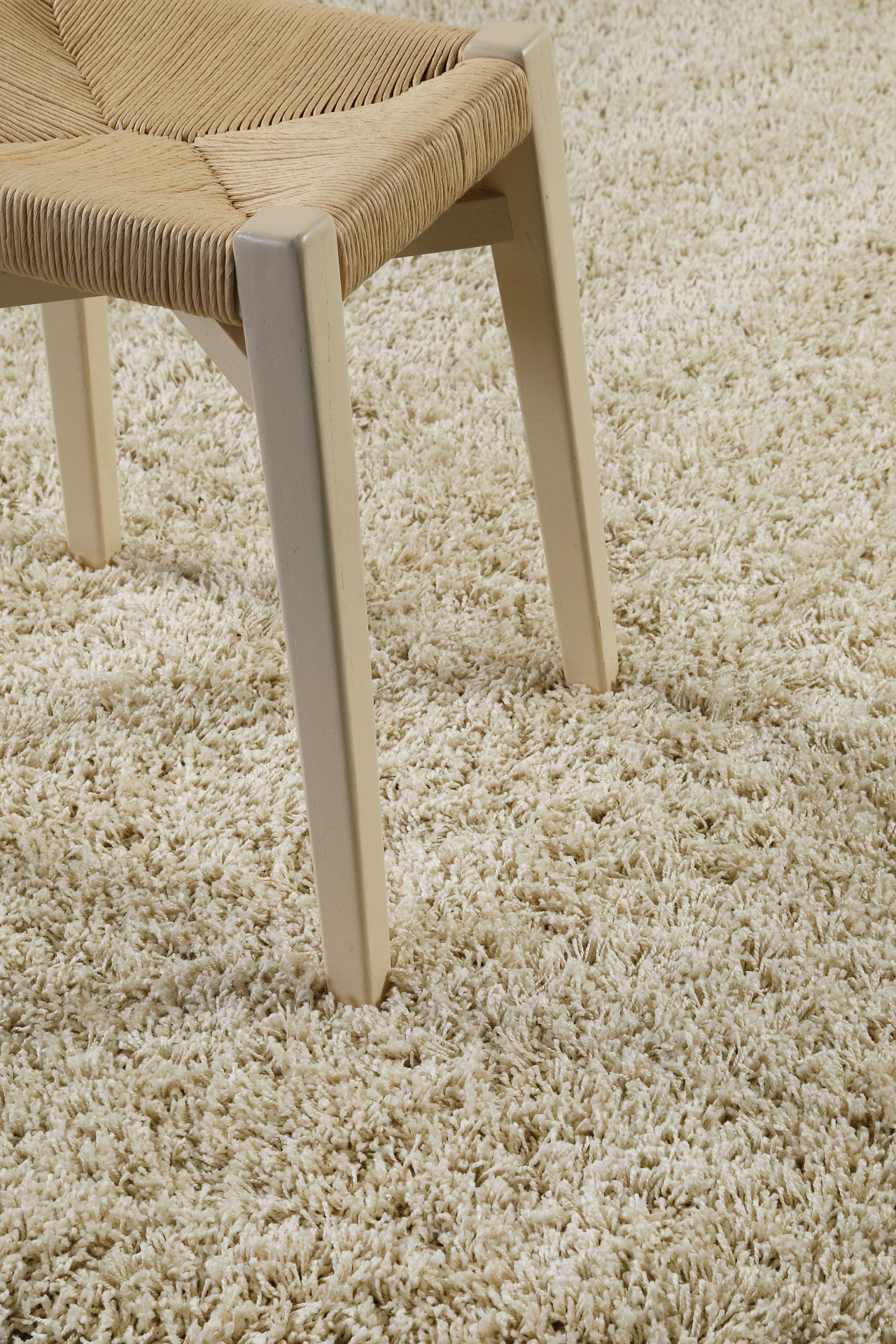 Hochflor Teppich Rund Beige 