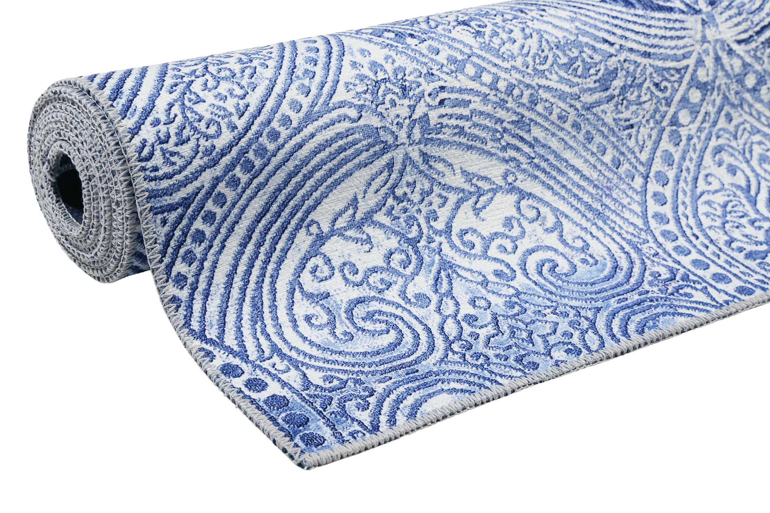 Vintage Teppich – WECONhome Outlet-Teppiche Grace « Blau » Kurzflor