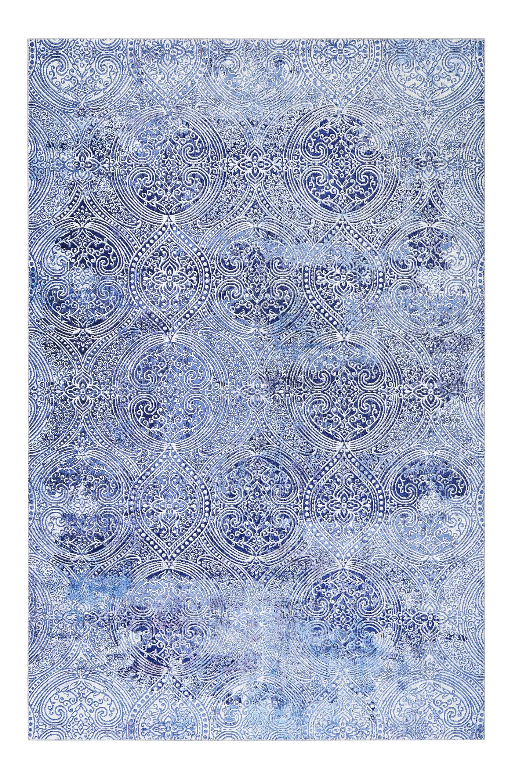 Vintage Teppich Blau Kurzflor » Grace « WECONhome – Outlet-Teppiche